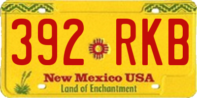 NM license plate 392RKB