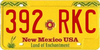 NM license plate 392RKC