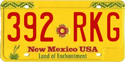 NM license plate 392RKG