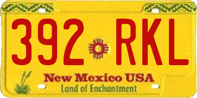 NM license plate 392RKL