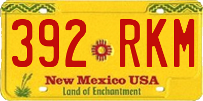 NM license plate 392RKM
