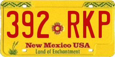 NM license plate 392RKP