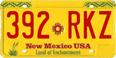 NM license plate 392RKZ