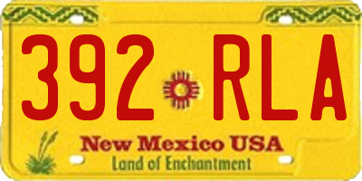 NM license plate 392RLA