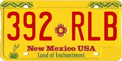 NM license plate 392RLB