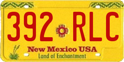 NM license plate 392RLC