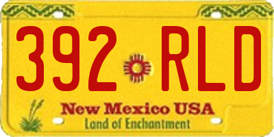 NM license plate 392RLD