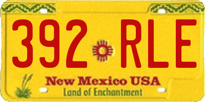 NM license plate 392RLE