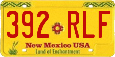 NM license plate 392RLF