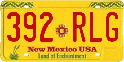 NM license plate 392RLG