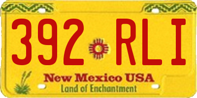 NM license plate 392RLI