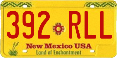 NM license plate 392RLL