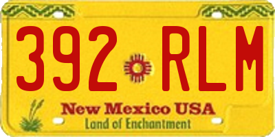 NM license plate 392RLM