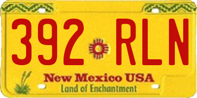 NM license plate 392RLN