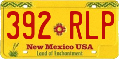 NM license plate 392RLP