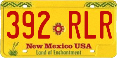 NM license plate 392RLR