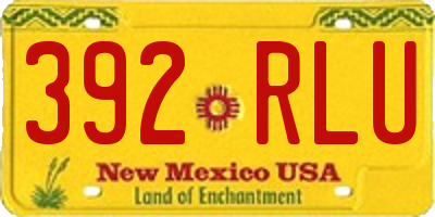 NM license plate 392RLU
