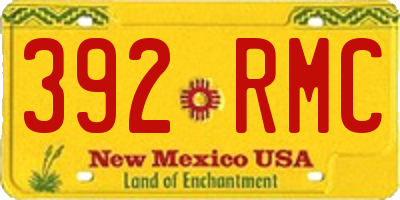 NM license plate 392RMC