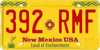 NM license plate 392RMF