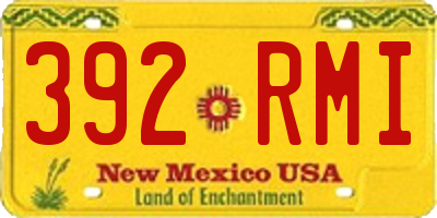NM license plate 392RMI