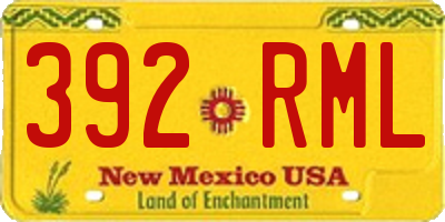 NM license plate 392RML