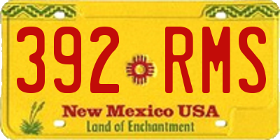 NM license plate 392RMS