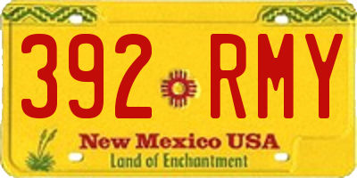 NM license plate 392RMY