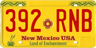 NM license plate 392RNB
