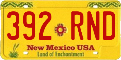 NM license plate 392RND