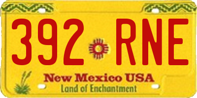 NM license plate 392RNE