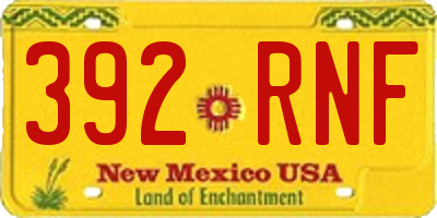 NM license plate 392RNF