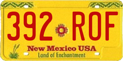 NM license plate 392ROF