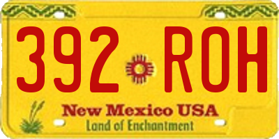 NM license plate 392ROH