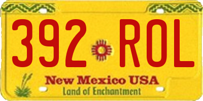 NM license plate 392ROL