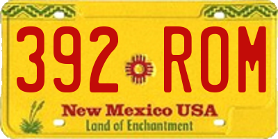 NM license plate 392ROM