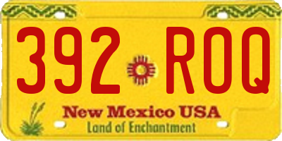 NM license plate 392ROQ