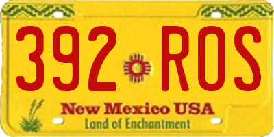 NM license plate 392ROS