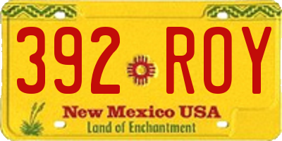 NM license plate 392ROY