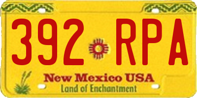 NM license plate 392RPA