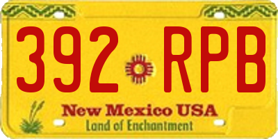 NM license plate 392RPB
