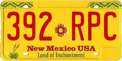 NM license plate 392RPC