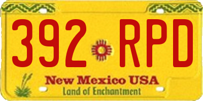 NM license plate 392RPD