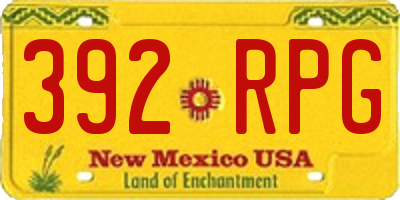 NM license plate 392RPG