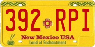 NM license plate 392RPI