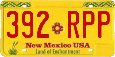NM license plate 392RPP
