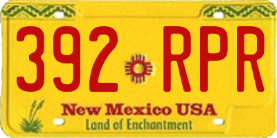 NM license plate 392RPR