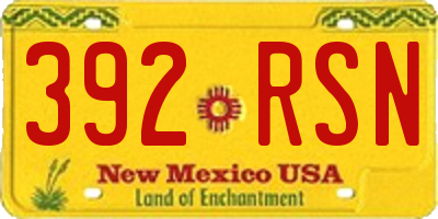NM license plate 392RSN
