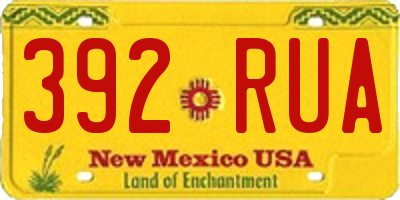 NM license plate 392RUA