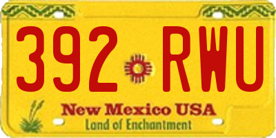 NM license plate 392RWU