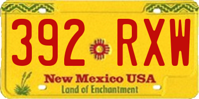 NM license plate 392RXW